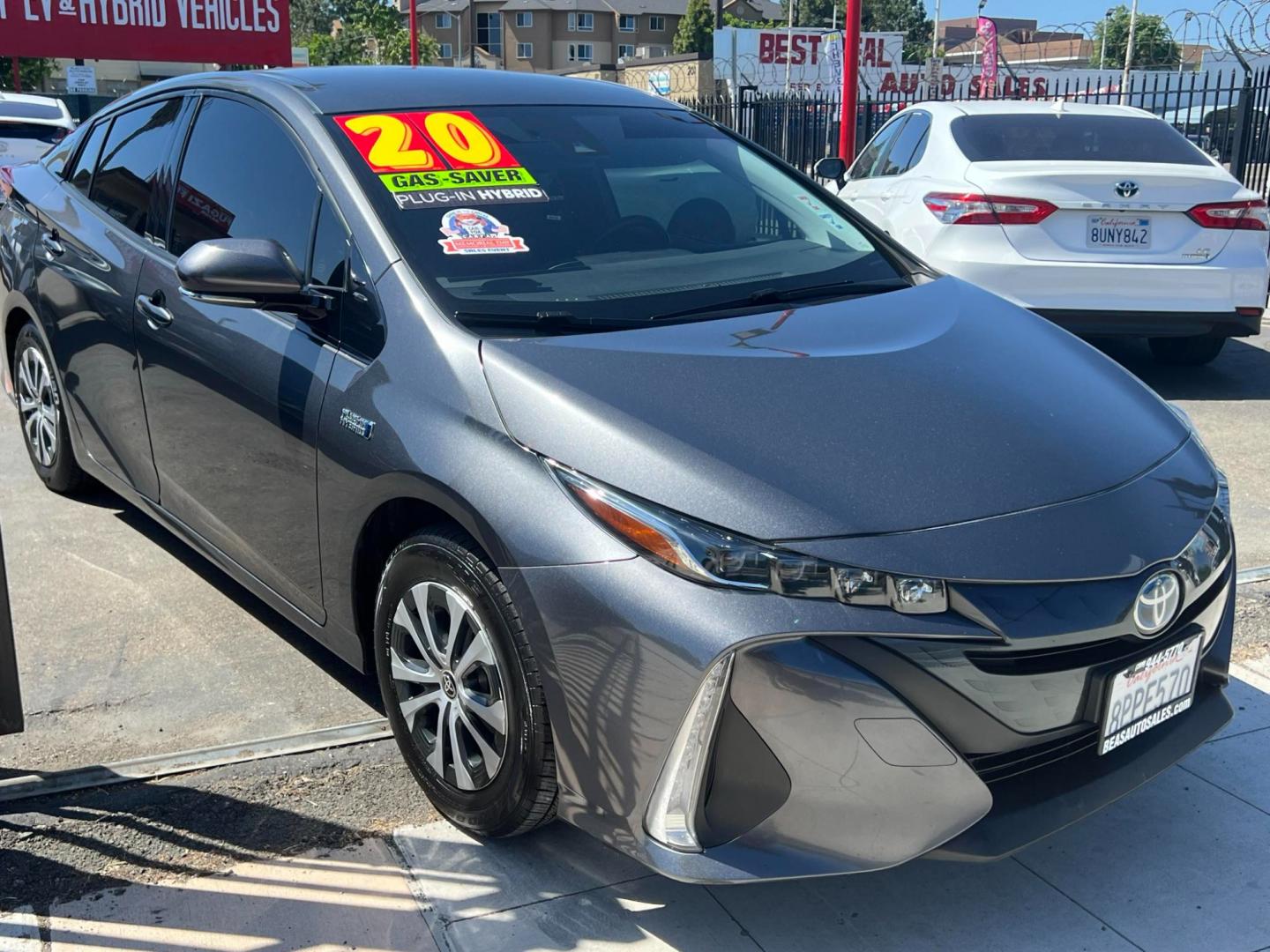 2020 DARK GRAY /GRAY Toyota Prius Prime (JTDKARFP9L3) , located at 744 E Miner Ave, Stockton, CA, 95202, (209) 944-5770, 37.956863, -121.282082 - PLUS TAXES AND FEES - Photo#0